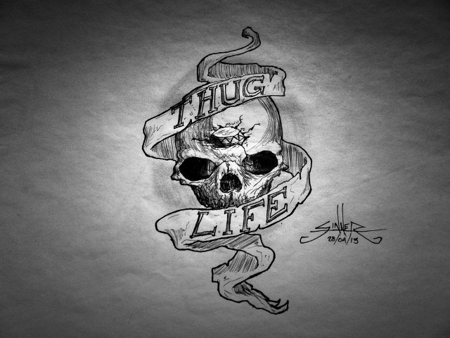 Skull banner snake drawing head free wallpaper - medium preview image