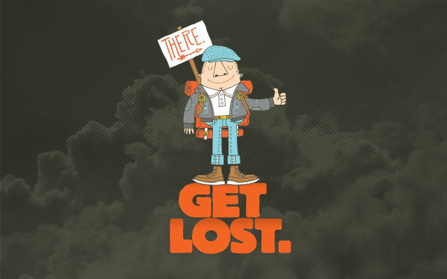Cartoon character sign get lost free wallpaper - medium preview image