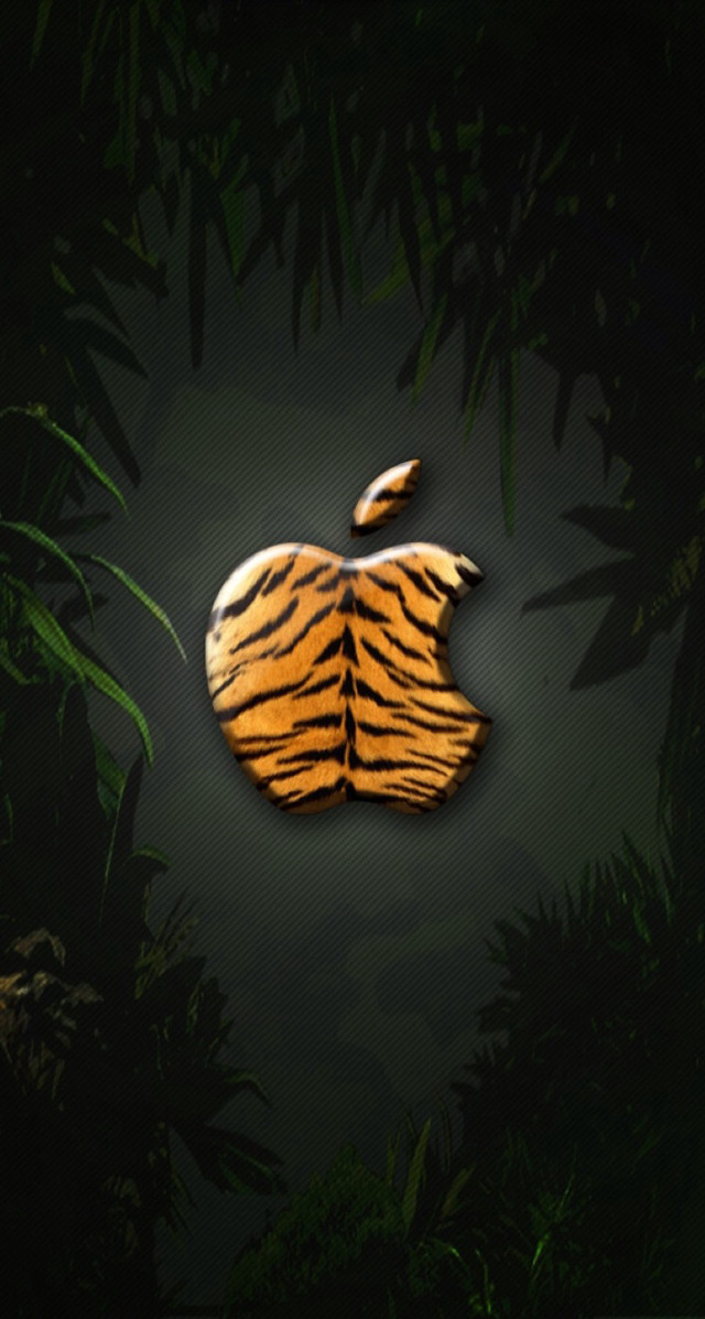 Apple logo jungle leaves grass free wallpaper - medium preview image