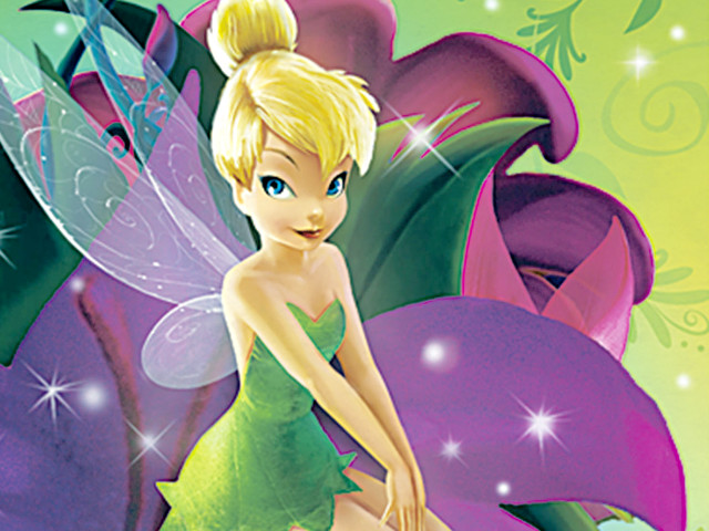 Tinkerbell cartoon flower green dress free wallpaper for desktop - medium preview image