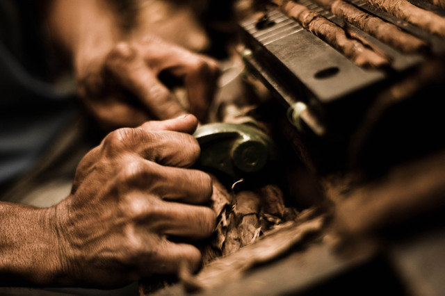 Man working wood hammer hands free wallpaper - medium preview image