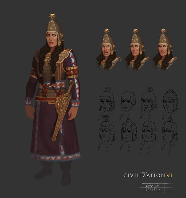 Medieval woman costume sword headgear free wallpaper - medium preview image