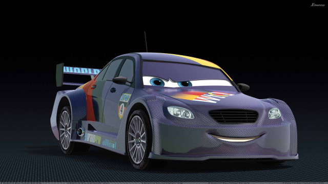 Cartoon character car dark background free wallpaper for desktop - medium preview image