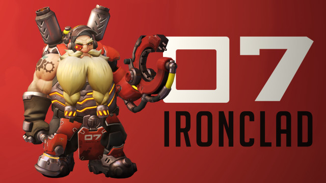 Red background overwatch character with free wallpaper - medium preview image