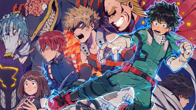 Anime group smiling arms around free wallpaper - medium preview image