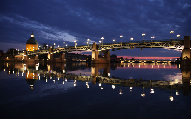 Bridge river lights night city #2 free wallpaper - medium preview image