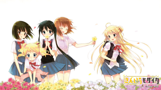 Girls field flowers long hair free wallpaper - medium preview image