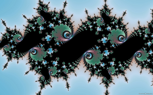 Fractals spiral blue background black free wallpaper - medium preview image