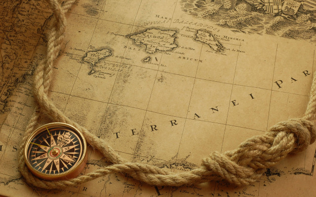Compass rope map pin side free wallpaper - medium preview image