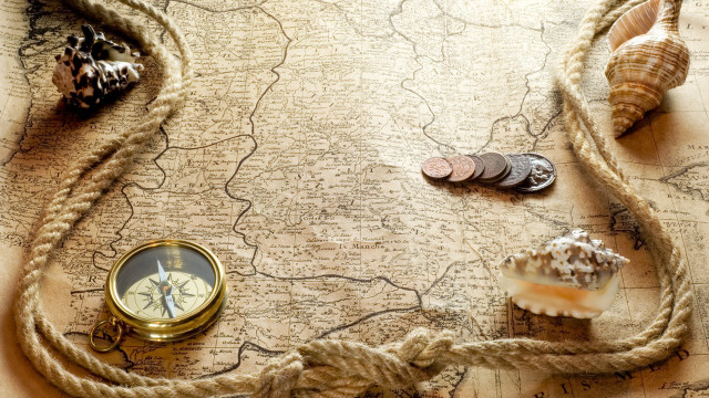 Map compass navigation exploration adventure free wallpaper - medium preview image
