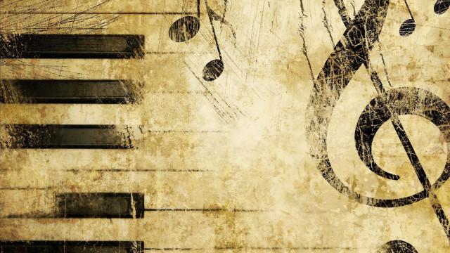 Grungy piano musical notes trebles #5 free wallpaper - medium preview image
