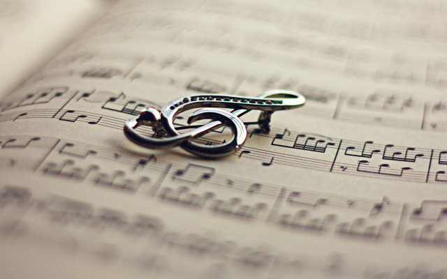 Scissors sheet music notes background free wallpaper - medium preview image