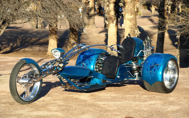 Blue motorcycle sidecar dirtroad trees free wallpaper - medium preview image