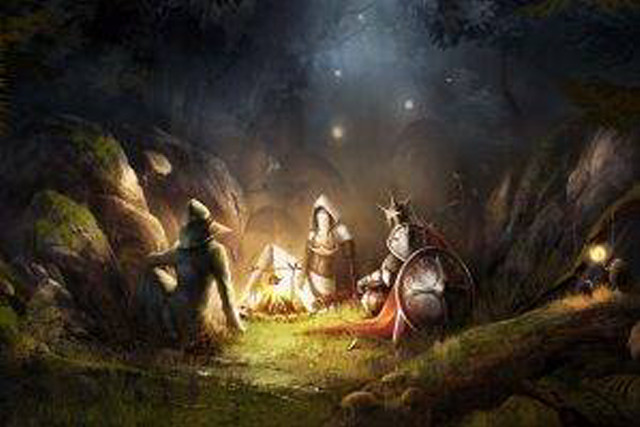 Group fire woods night lights free wallpaper - medium preview image