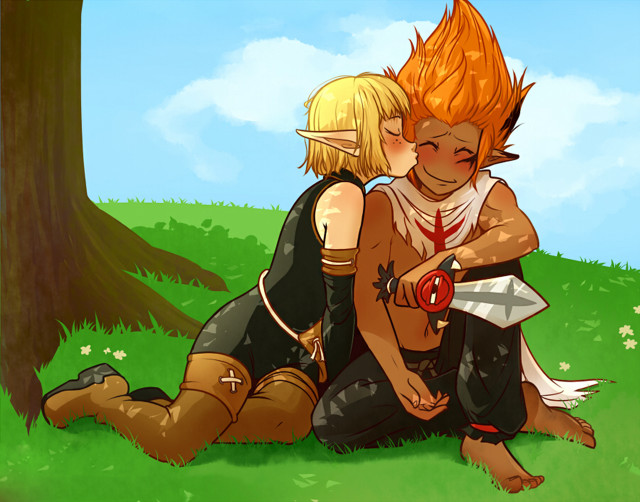 Couple people sitting ground tree free wallpaper - medium preview image