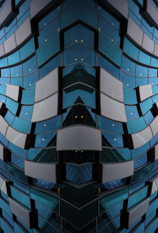 Large building mirror clock side free wallpaper - medium preview image