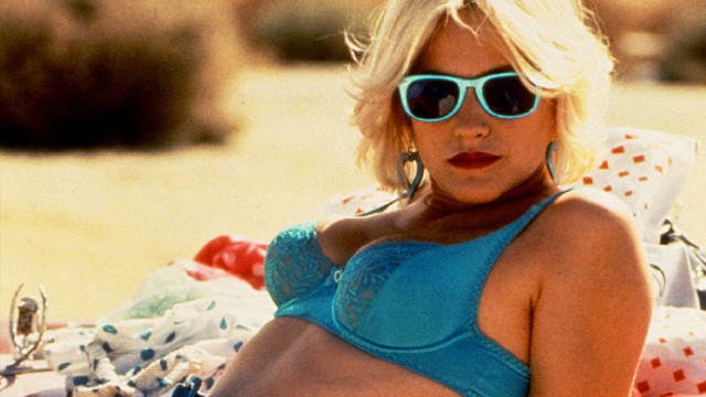 Woman bikini beach towel sunglasses free wallpaper - medium preview image