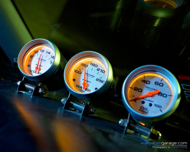 Three gauges row black yellow free wallpaper - medium preview image