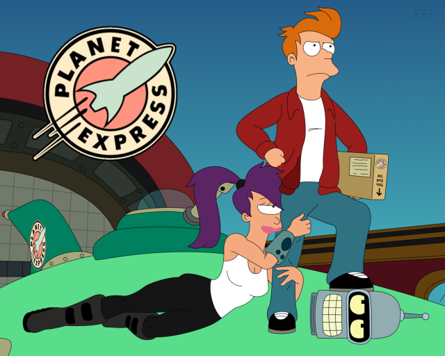 Man woman bed planet express free wallpaper - medium preview image