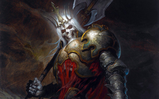 Knight sword skull back holding free wallpaper - medium preview image