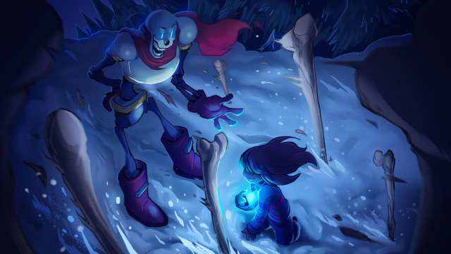 Cartoon person cave glowing light free wallpaper - medium preview image