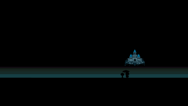 Castle dark umbrella person standing free wallpaper - medium preview image