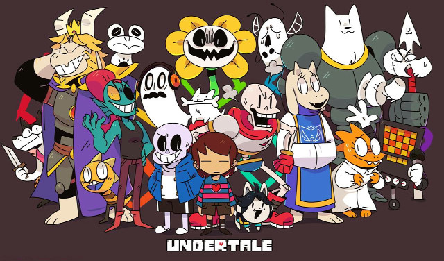 Cartoon characters undertale group dark free wallpaper - medium preview image