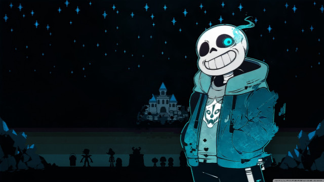 Cartoon skull character blue jacket free wallpaper - medium preview image