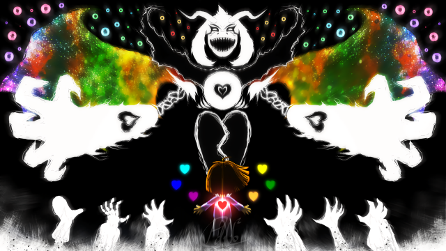 People reaching colorful creature heart free wallpaper - medium preview image