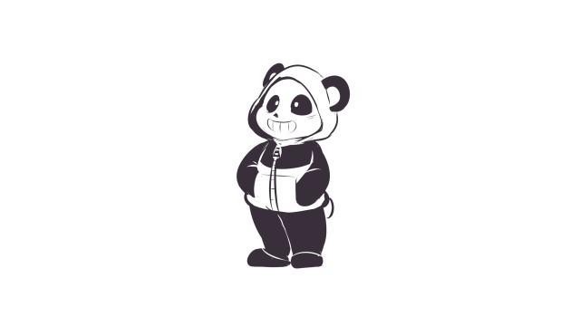 Panda bear hoodie black white free wallpaper - medium preview image