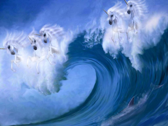 White horses ocean wave shark free wallpaper - medium preview image