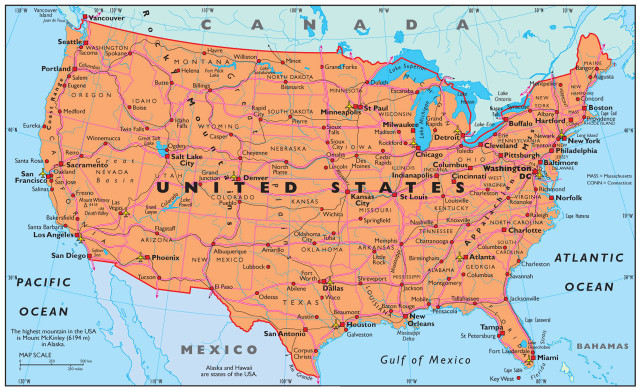 Us map major cities roads #2 free wallpaper - medium preview image