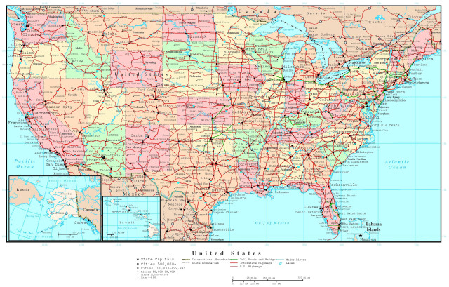 Map united states roads major free wallpaper - medium preview image