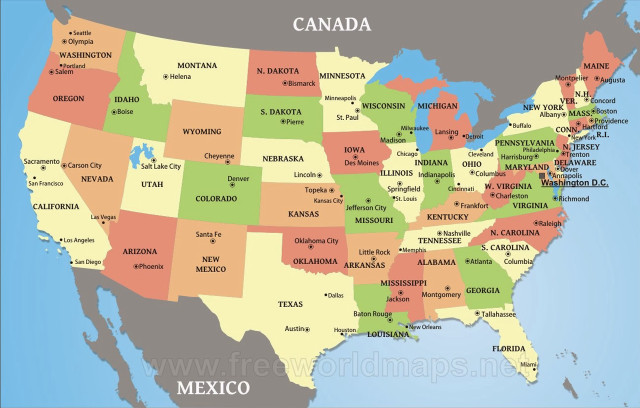 Map united states labeled red #2 free wallpaper - medium preview image