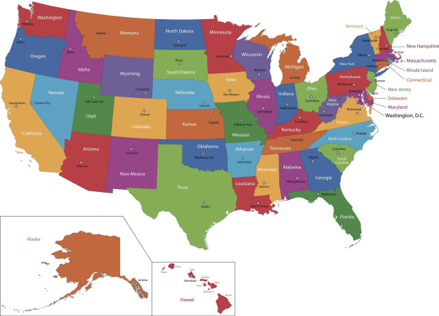 Map united states labeled red free wallpaper - medium preview image