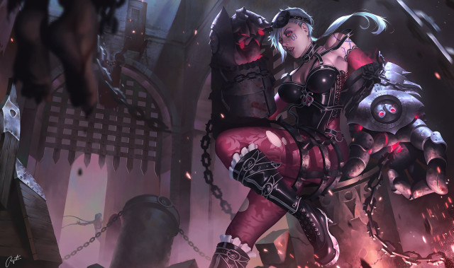 Woman red outfit sword dark #2 free wallpaper - medium preview image