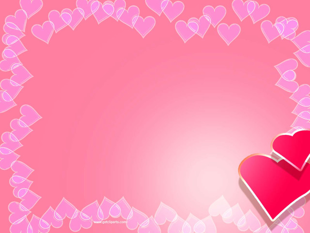 Pink background two hearts pattern free wallpaper - medium preview image