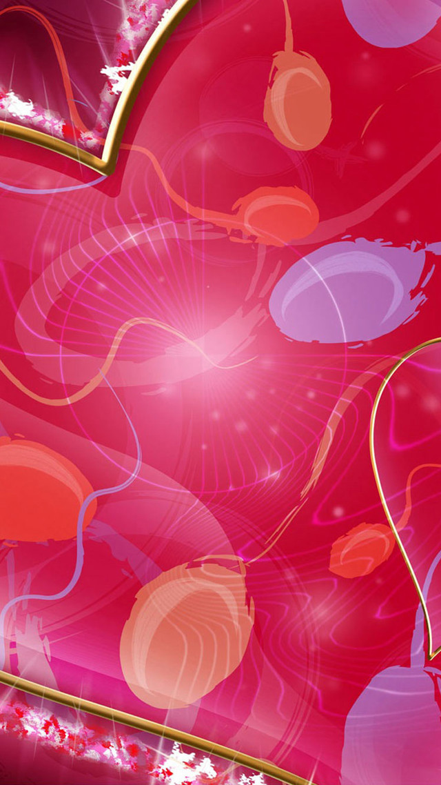 Red gold heart neoplasticism ultrafine free wallpaper - medium preview image