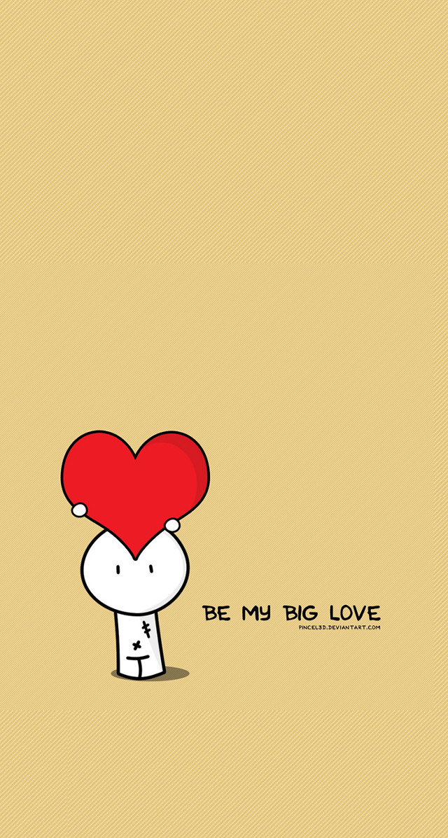 Cartoon character holding heart be #2 free wallpaper - medium preview image