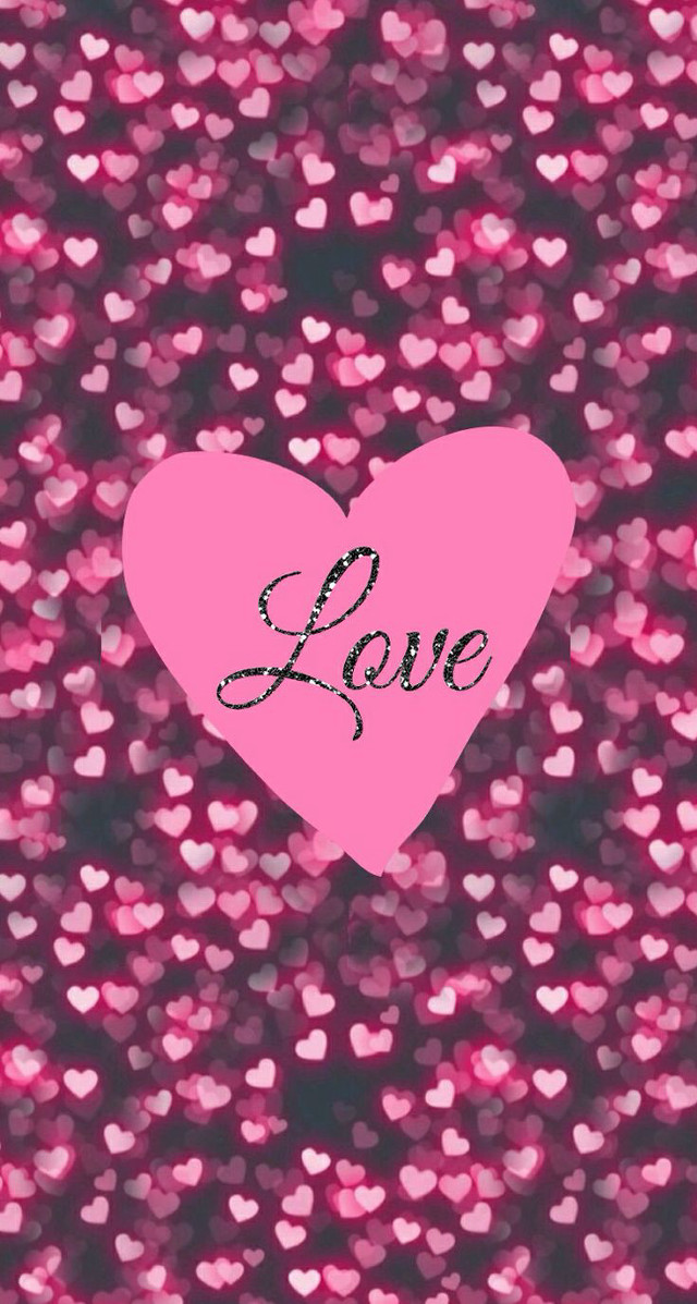 Pink heart love black pink free wallpaper - medium preview image