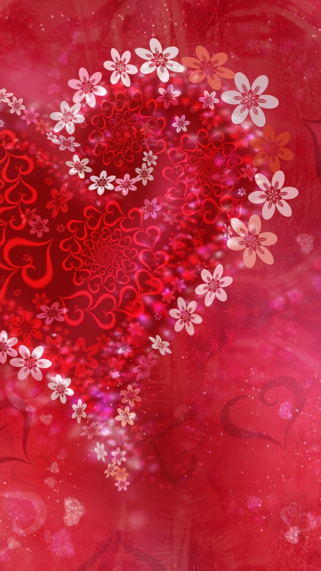 Heart shaped background flowers hearts free wallpaper - medium preview image