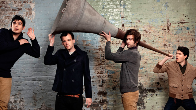 Men bullhorn group standing covering free wallpaper - medium preview image
