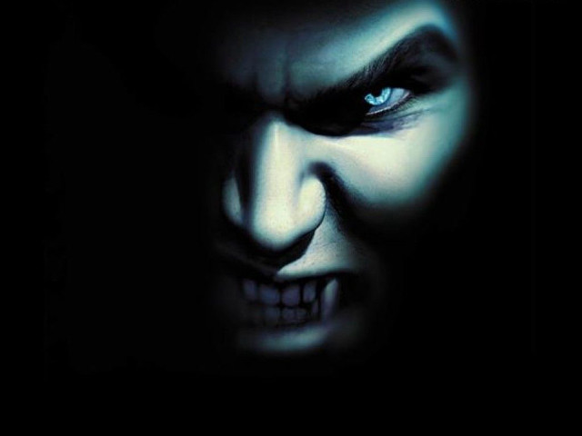 Creepy face blue eyes dark free wallpaper - medium preview image