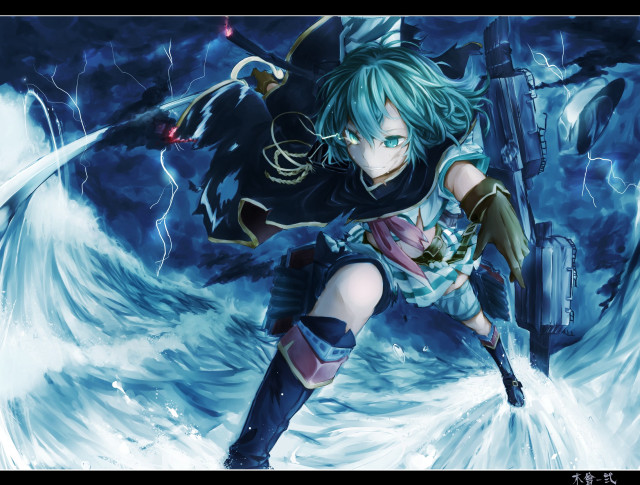 Anime character gun storm behind #2 free wallpaper - medium preview image