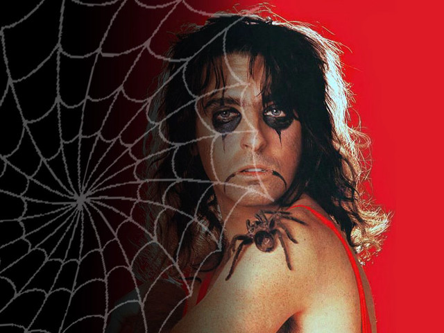 Woman spider web red background free wallpaper - medium preview image