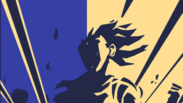 Man sword stylized image blue free wallpaper - medium preview image