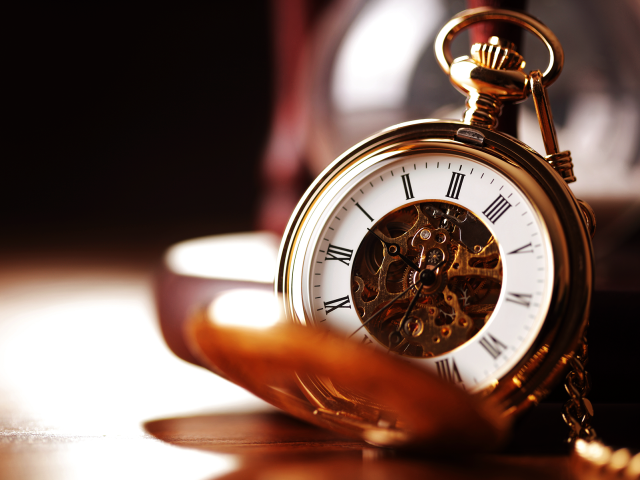 Gold pocket watch table hands free wallpaper - medium preview image