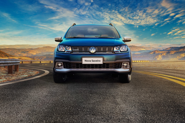 Blue car parked road mountains free wallpaper - medium preview image
