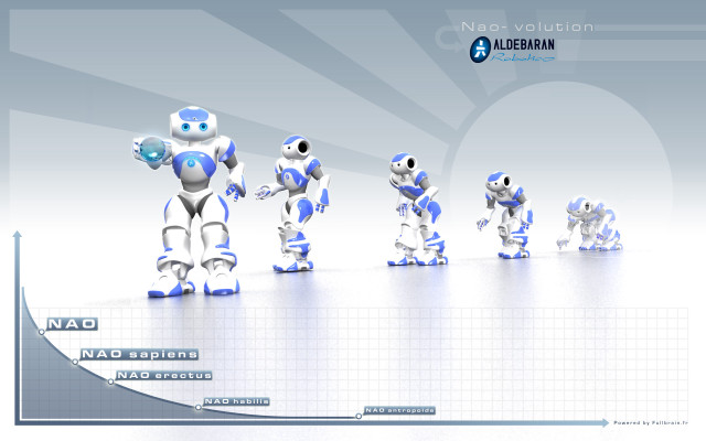 Robot figurines group white surface free wallpaper - medium preview image