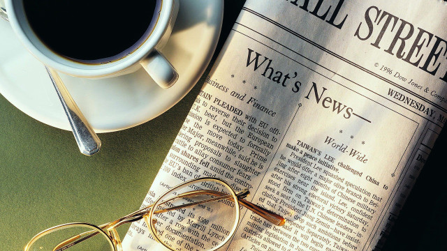 Newspaper glasses coffee credits english free wallpaper - medium preview image